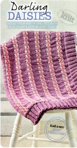 ~ Strickanleitung zum Ausziehen für schönen Gänseblümchenstich Überwurf ~ - Bild 1 von 1