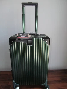 Ralph Lauren Chaps Dark Green Aluminum Hard Carry On Spinner, Dual TSA Locks-NWT - Picture 1 of 19