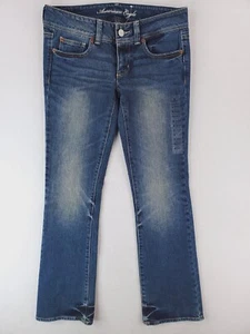 American Eagle Jeans Womens 6 Blue Slim Boot Stretch Denim Pants Medium Wash Y2K - Picture 1 of 16