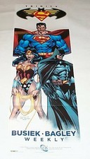 2008 JLA Trinity 34x11 DC Comic promo poster banner:Batman,Wonder Woman,Superman