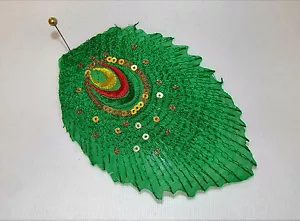 green peacock sequin Motif Lace Wedding Dance costume Sew On hotfix Applique - Picture 1 of 1