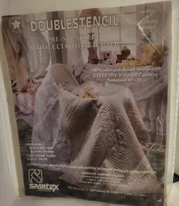 NEW Spartex Doublestencil Pre-Stenciled Wholecloth Quilt Top Ba Bear Baby Quilt - Picture 1 of 7