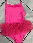❤ Jumping Beans Girls Swimsuit With Ruffled Tutu Sz 5 Hot Pink Shows Up In Pool