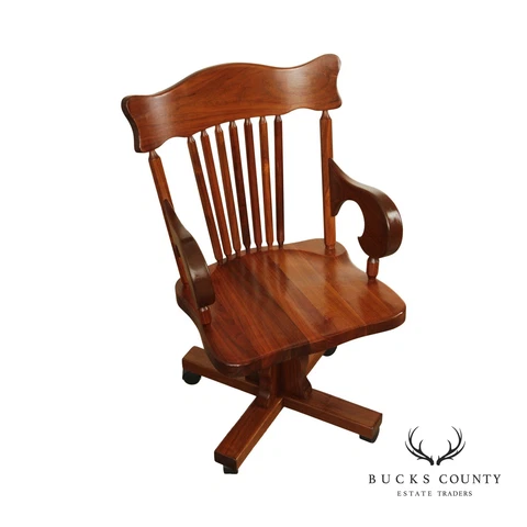 Martin Signed Hand Crafted Solid Walnut Swivel Office Desk Chair Cover