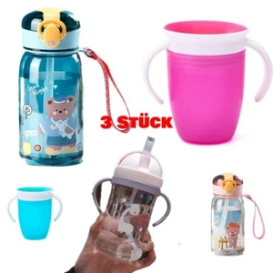360 Baby-Lern-Trinkbecher+Trink flasche Sippy Tasse+FeedingStraw Learn(3er Pack) - Bild 1 von 12