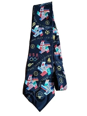 Corbata de cuello vintage del equipo olímpico de Estados Unidos con licencia oficial. 36 USC 380. Foto 1 de 4