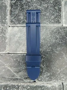 New 26m Genuine Rubber Tang Strap Blue Diver Watch Band for PANERAI Tongue - Picture 1 of 4