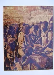 Pintor africano Simon Murithi Litografía 12" x 9" ARTE Impresión Observaciones No firmadas - Imagen 1 de 20