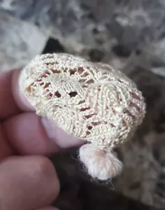 Vintage Barbie Clothes Mod Era Doll #3434 Fun Fur Tan Crocheted Hat/Tam-VHTF - Picture 1 of 7