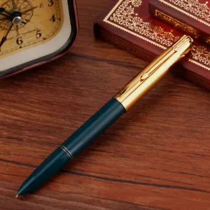 Lot 3 Pens Green Early Hero Fountain Pen 616 Gold Cap Vintage Hooded Nib Fine - Picture 1 of 6