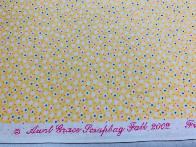 Aunt Grace SCRAPBAG 2002 Yellow Green Judie Rothermel Cotton Fabric Marcus FQ - Image 1 of 4