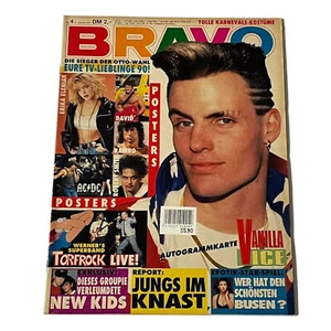 Vintage Rare Bravo German Music Magazine,JANUARY  1991,Vanilla Ice,Erika Eleniak - Bild 1 von 12