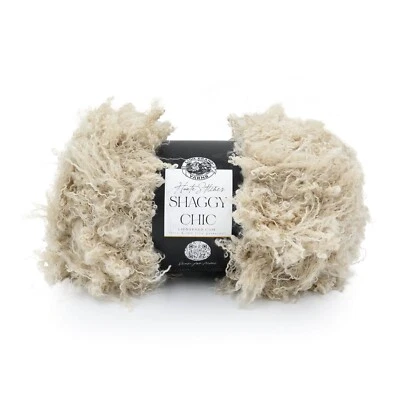 (1 paquete) Hilo marca León 329-124AC peludo chic hilo de piel sintética, café con leche Foto 1 de 4