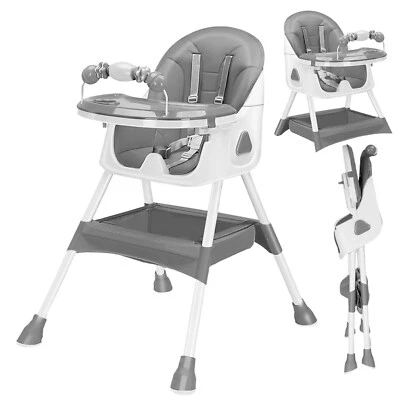 UBRAVOO Foldable Baby High Chair 6 Months Plus, with Large Antislip Pad & Toyrac