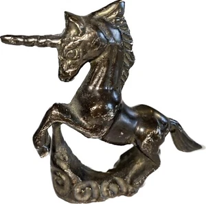 Vintage Unicorn Solid Brass Statue Figurine Mid Century Decor 1981 Aldon - Picture 1 of 9