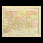 Antique MONTANA Map Wall Art Original Vintage Kalispell Flathead Lake DATED 1908