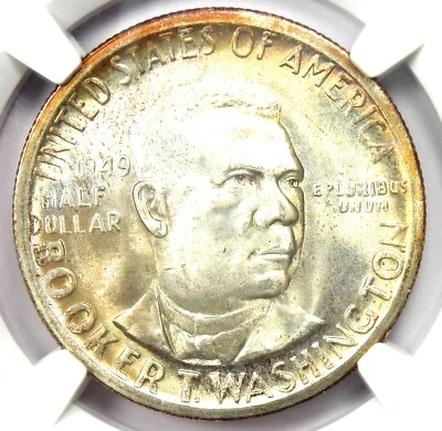 1949-S BTW Booker T Washington Half Dollar 50C - NGC MS67+ Plus - $2,600 Value - Image 1 of 4