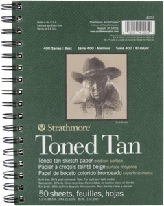 Strathmore 400 Series Sketch Pad, Toned Tan, 5.5x8.5 inch, 50 Sheets - Artist Sk - Picture 1 of 12