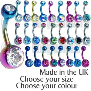 TITANIUM BELLY BARS 6mm 8mm 10mm 12mm 14mm Solid Grade 23 MADE IN THE UK - Picture 1 of 48