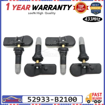 Sensor monitor de presión de neumáticos TPMS de 4 piezas para Kia Sedona Soul 433 MHz 52933-B2100 Foto 1 de 4