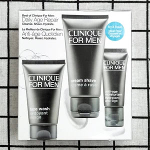 Clinique For Men Daily Age Repair Travel Set Face Wash Cream Shave Moisturizer - Picture 1 of 3