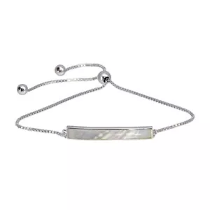 LARIAT MOTHER OF PEARL BAR BRACELET / 925 STERLING SILVER / NEW!!!! - Picture 1 of 3