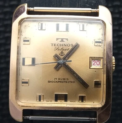 TECHNOS Select 17 jewels Swiss 1975's cal. FHF 974 Man's Wrist Watch GP Day - Image 1 of 4