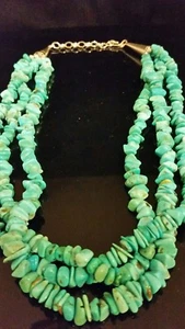 Kenneth & Angie Aguilar Santo Domingo 20"  Turquoise & Sterling Silver Necklace - Picture 1 of 12