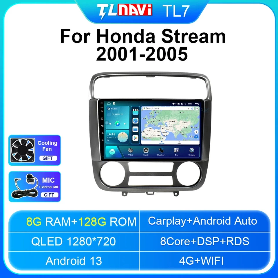 Android Head Unit For Honda Stream Multimedia Player Radio Car GPS Navigation 4G - Image 1 of 4