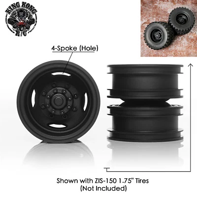 Metal 1.75" Rear Wheels for 1/12 1/14 R/C Soviet ZIS-150/CA10/Tamiya Truck - Image 1 of 4
