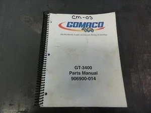 Gomaco GT-3400 Curb and Gutter Parts Manual 906900-014 2007 - Picture 1 of 7