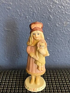 Vintage 1986 Jan Hagara "Jill" Ornament Vintage Girl W/ Doll Pink Dress W/Box - Picture 1 of 7
