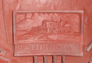 Old 12” Rubber Pewter Spin Casting Mold Caterpillar Bulldozer Belt Buckle CRMC - Picture 1 of 12
