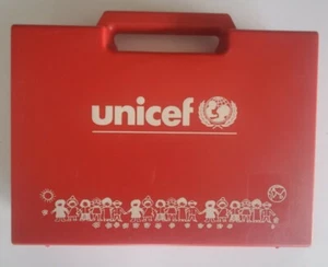 RARO VINTAGE - JUEGO PUZZLE 20 CUBOS NIÑOS UNICEF EN ESTUCHE ROJO ORIGINAL - Imagen 1 de 6