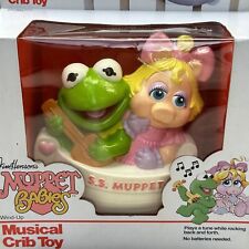 Vintage 1985 Muppet Babies Wind Up Crib Toy Jim Henson’s Kermit Miss Piggy Boat