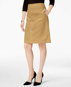 FALDA DE PANA CON BOTONES DELANTEROS CHARTER CLUB TUERCA SALADA TALLA   - Imagen 1 de 1