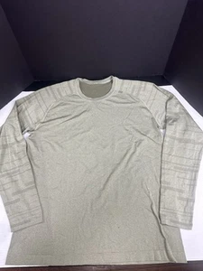Lululemon Long Sleeve Vented Gym Workout Running Athletic Shirt Olive Mens XL - Picture 1 of 9