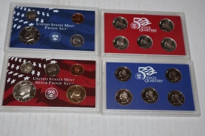 2 2002 S  Silver Proof Sets & 2 1999 S US Proof Mint Sets Original Packaging - Image 1 of 4
