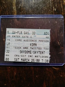 Korn Sick And Twisted Tour 2000 Ticket Stub Toronto Show - Bild 1 von 2