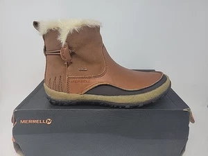 Womens Merrell Tremblant J45932 Polar Insulated Tan Leather Pull On Boots Sz 7.5 - Picture 1 of 13
