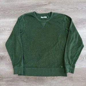 Outerknown Hightide Crew Plush Terry Fleece Sweatshirt Green Men’s Size Medium - Picture 1 of 9