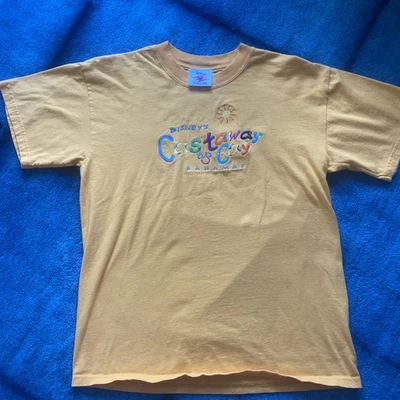 VINTAGE Disney Cruise Line Shirt Adult M Yellow Castaway Cay Bahama USA Mens - Image 1 of 4