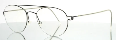 LINDBERG AIR Rim Christoffer PU9 Black Mens Aviator Eyeglasses 50-19-145 B:41 - Image 1 of 4