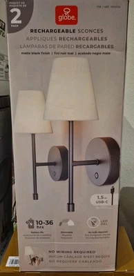 Globe Electric Wireless Rechargeable LED Integrated Wall Sconce (2 Pack) - Image 1 of 4