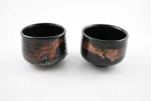 2  MCM Tom Smith Studio Art Pottery Raku Bowls NB Canada & Bloomsburg PA Artist - Picture 1 of 12