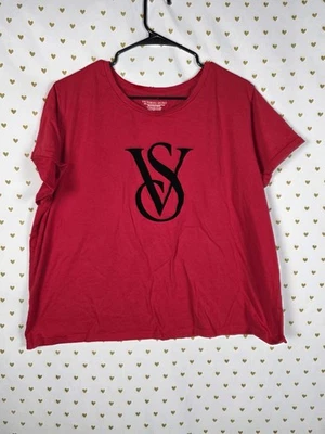 Victorias Secret VS Logo Red Cute Tee Shirt 2X XXL Velvet - Image 1 of 3