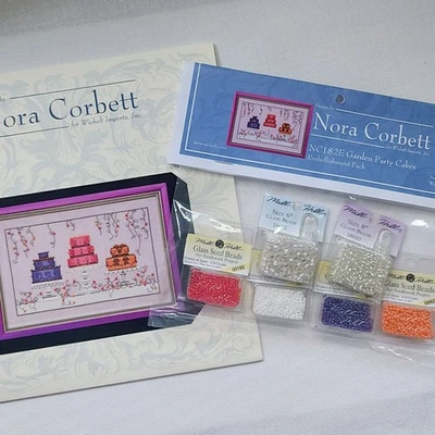 Paquete de cuentas Mill Hill y patrón de punto de cruz de pasteles de fiesta de jardín Nora Corbett Foto 1 de 4