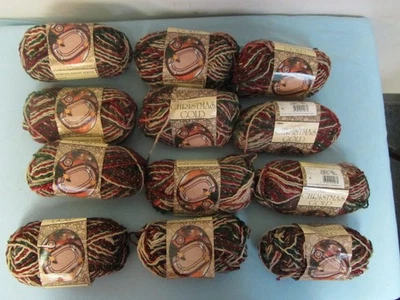 Lote de 12 hilos de oro navideños victorianos Caron #1903 "Mistletoe" 1,75 oz/50 g 4 capas Foto 1 de 4