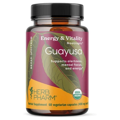 Herb Pharm, Guayusa Orgánica Certificada, Vegana, 60 Cápsulas Foto 1 de 4