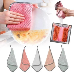 100%Cotton Large Dish Cloth Cleaning Dishes & Surfaces Ultra Absorbent Reuseable - Picture 1 of 26